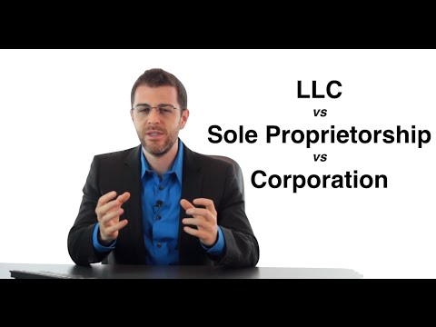 LLC vs. Corporation vs. Sole Proprietorship: Form an LLC (3/11)