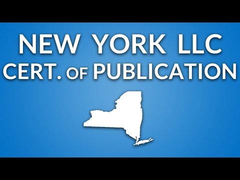 New York LLC - Certificate of Publication