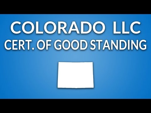 Colorado LLC - Certificate of Good Standing