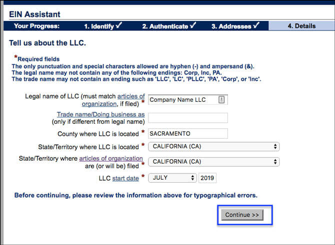 Apply for EIN LLC Online About the LLC