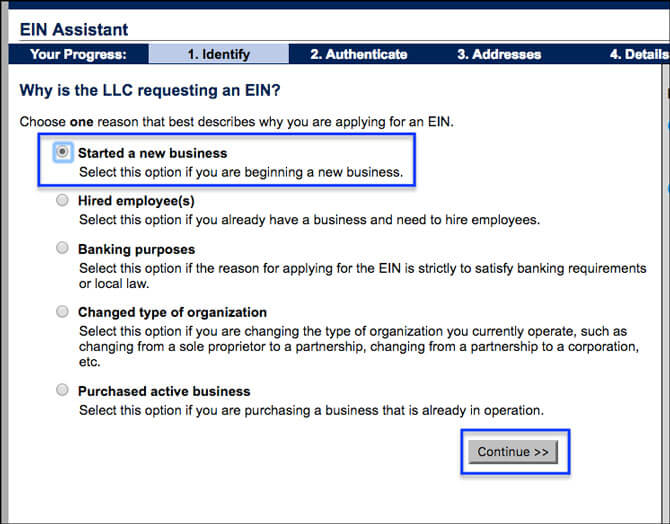 Apply for EIN LLC Online Started Business