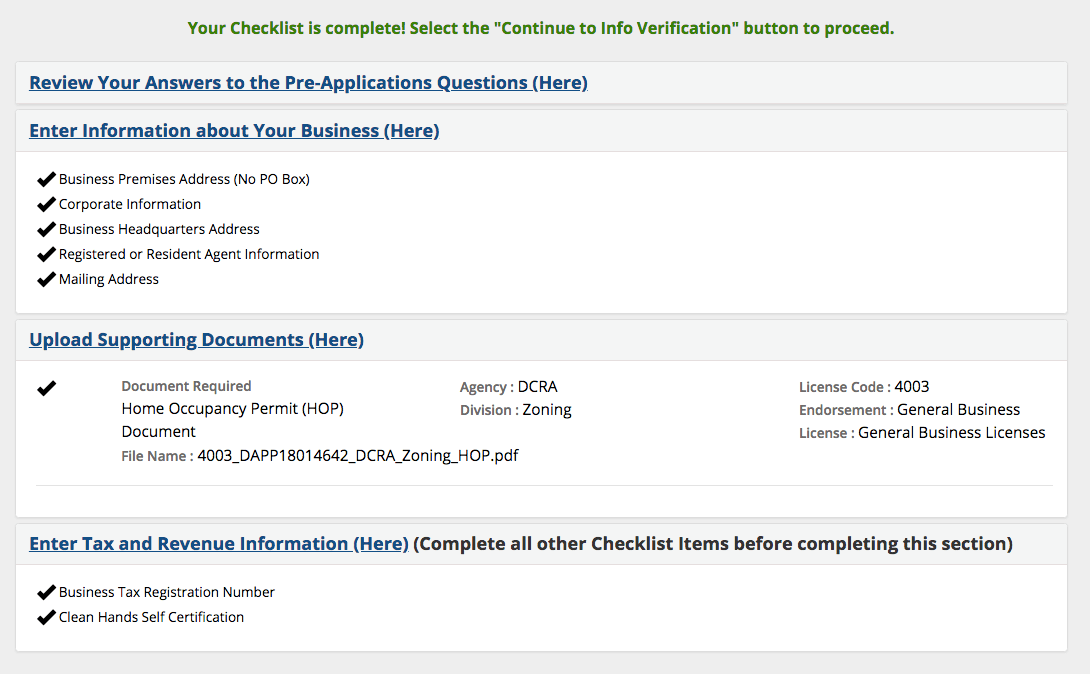 District of Columbia LLC Basic Business License Checklist