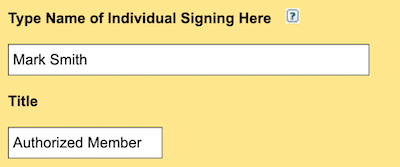 Florida LLC Annual Report signature block for LLC Member