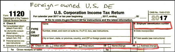 Foreign-owned US LLC Form 1120 with Form 5472