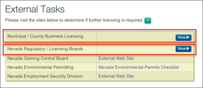 Nevada LLC Municipal County License