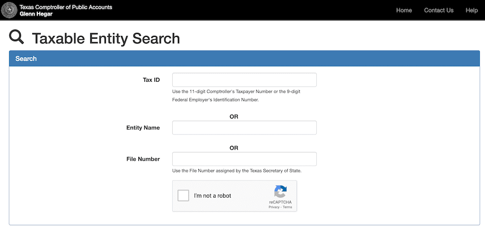 Texas LLC and Entity Search