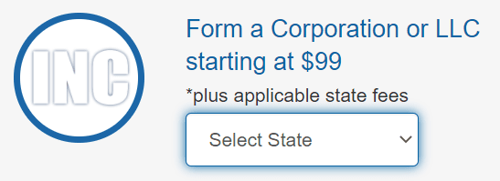 InCorp LLC Formation Pricing