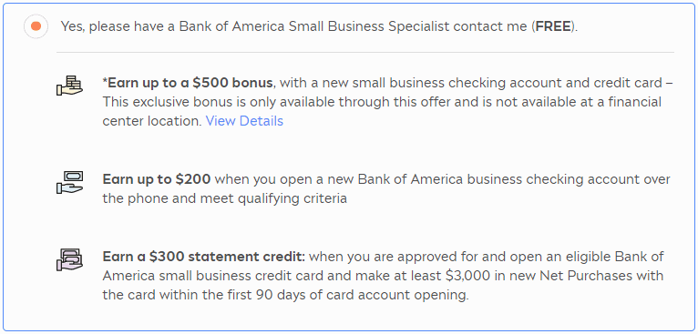 MaxFilings partners with Bank of America to offer a bank account for small businesses.