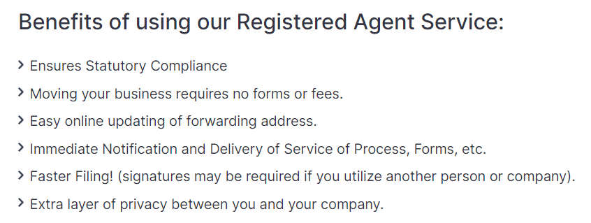 Benefits of using the MyCompanyWorks Registered Agent service