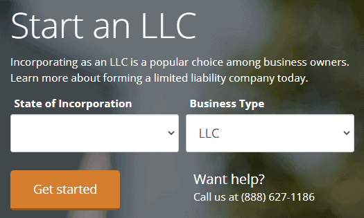 Choose a state to start an LLC with Rocket Lawyer