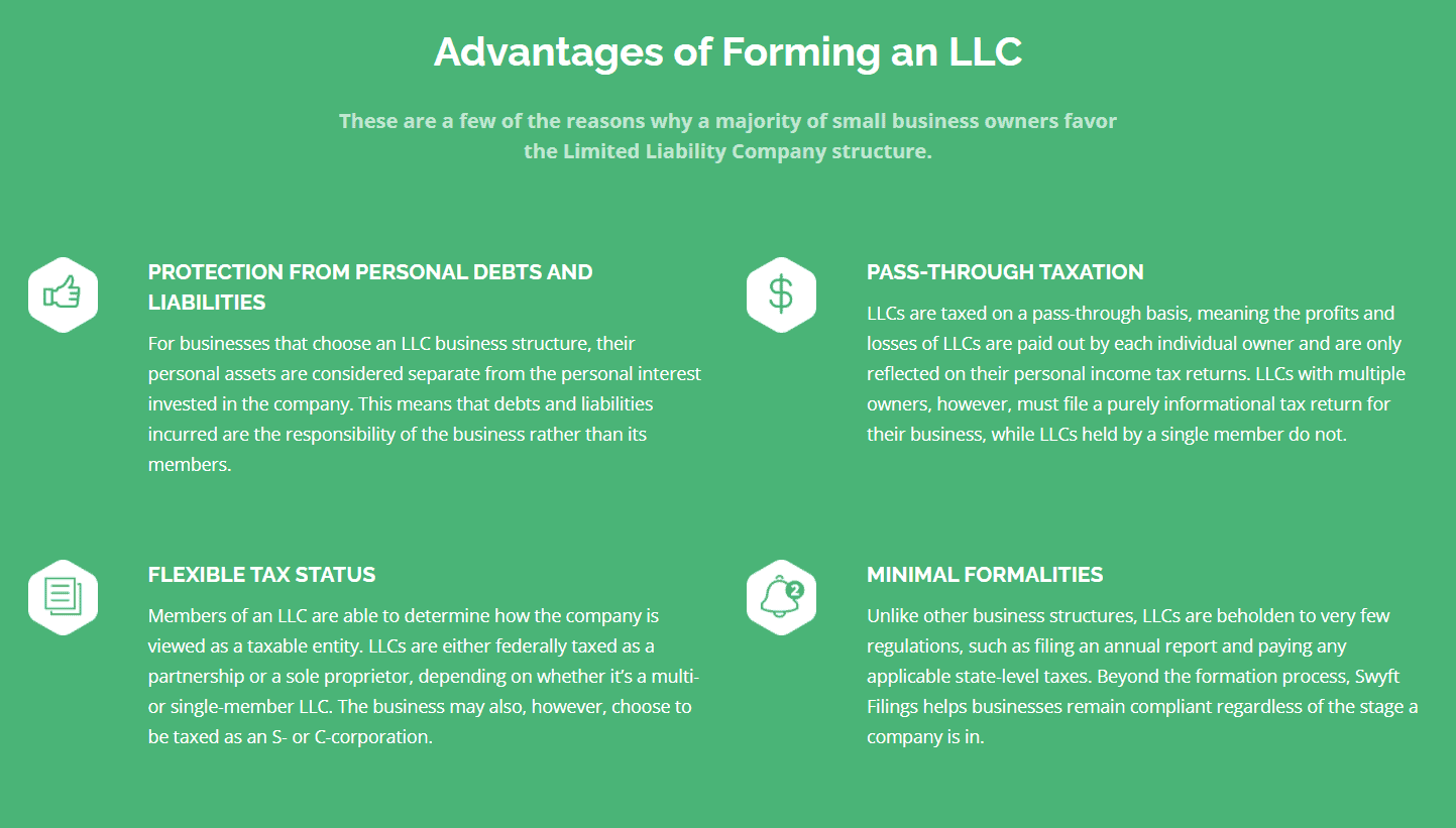 Swyft Filings Advantages of Forming an LLC