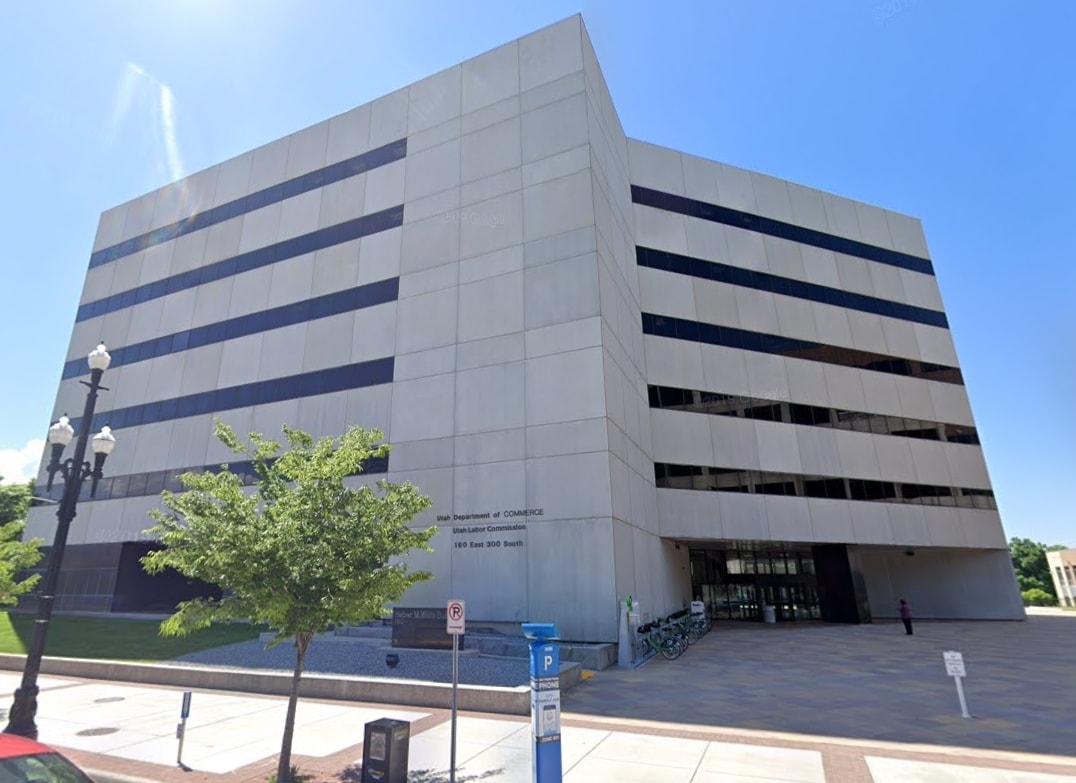 This street-view image depicts the Utah Department of Commerce. This is the building where Utah LLCs are processed.