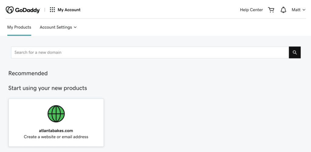 GoDaddy: View your purchased domain names and start your website