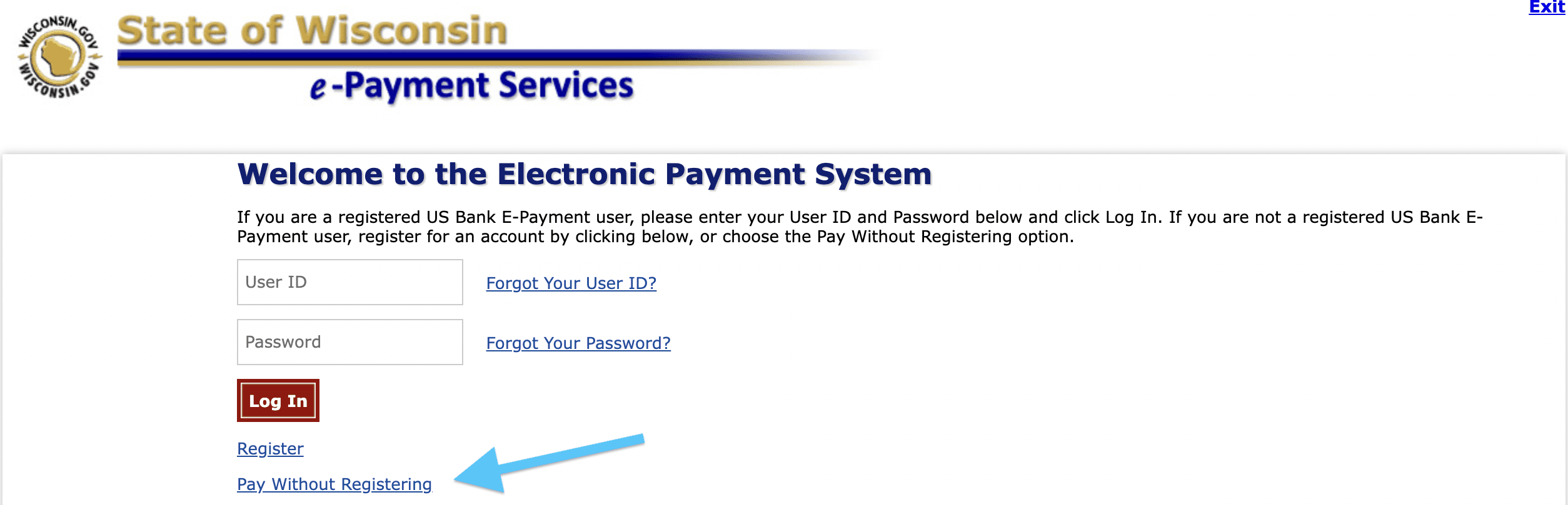Payment for your Wisconsin LLC is processed through the Wisconsin e-Payment Services portal.